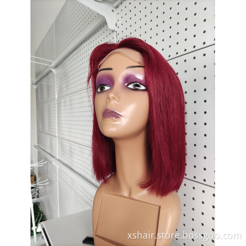 Best Price Lace Front Woman Black Wholesale Vendor Short Natural Straight Bob Frontal Human Hair Wig